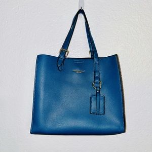 Fashion Bags Leather PU leather blue tote handbag with wallet